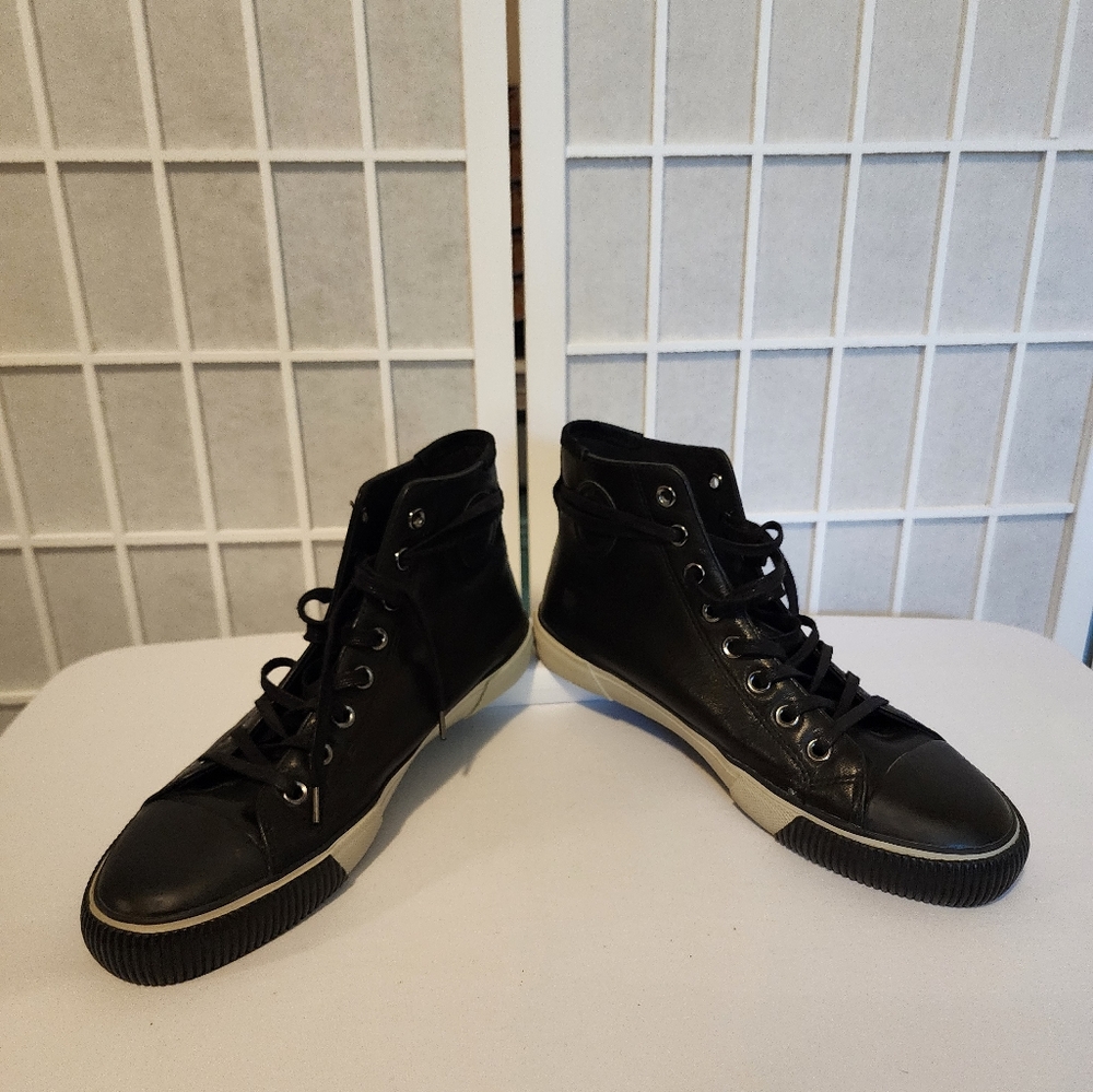 Authentic ALL SAINTS black leather high top sneaker sz 42